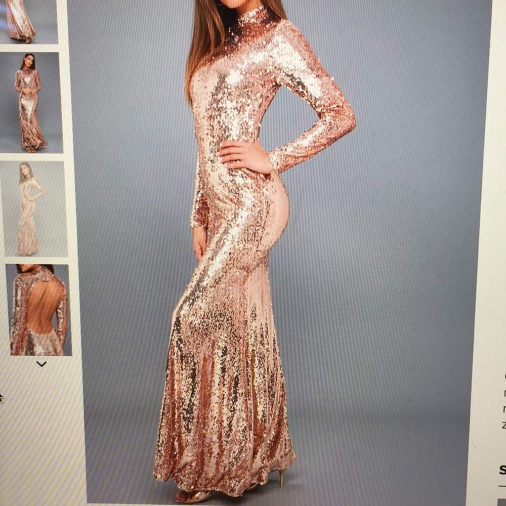 Rose Gold sequin maxi dress